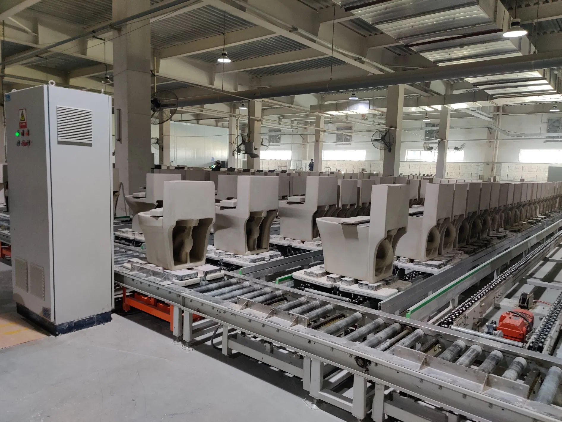 Semi Checking Conveyor Line for Sanitary Ware Producing Plants