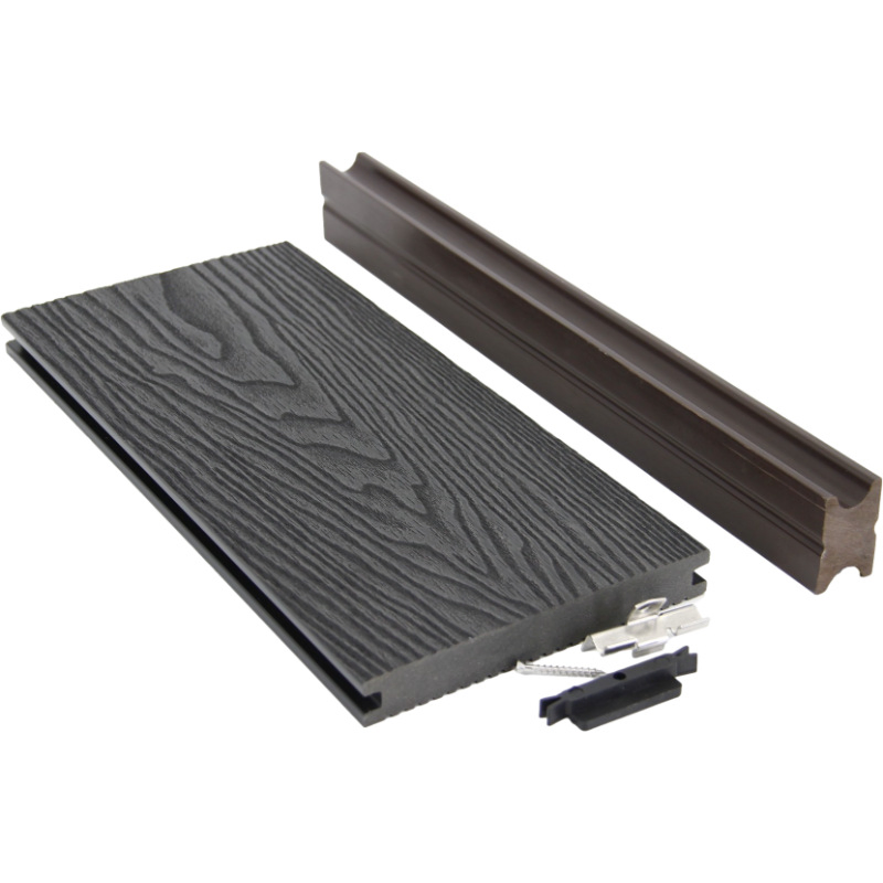 Zhejiang Manufactuer 3D Embossed WPC Solid Wood Plastic Composite Decking