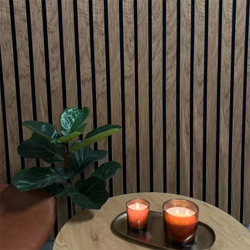 Wood Slat Wall Panel Wood Veneer for Soundproof Home Acoustic Panel Covering