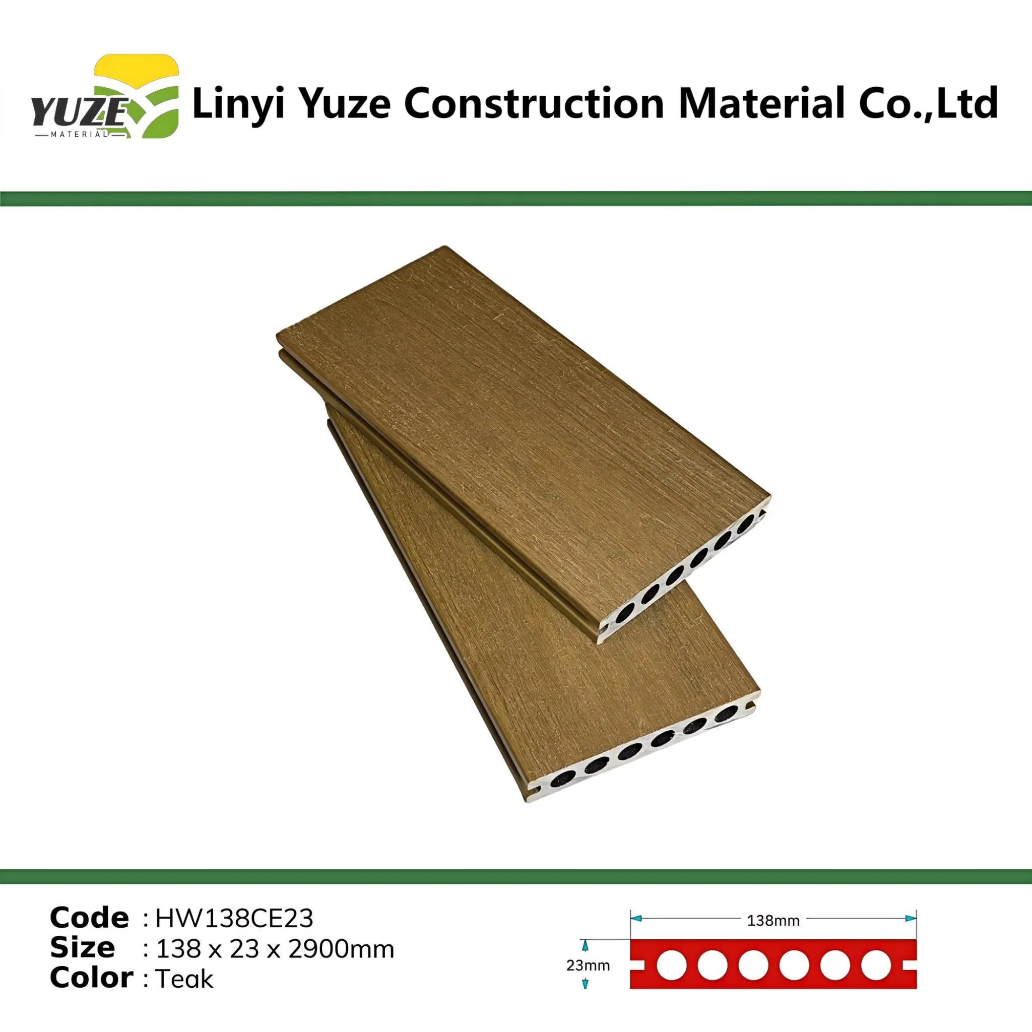 Solid WPC Decking with Strong Load Capacity for Public and Private Spaces