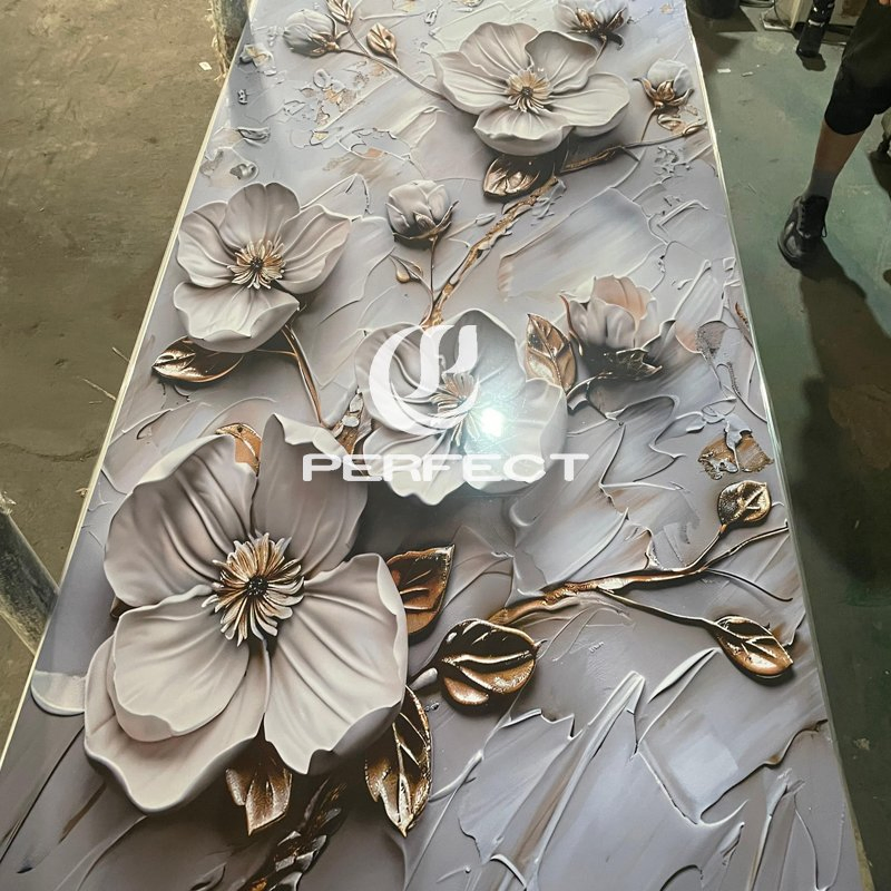 High Surface Gloss, Three-Dimensional Effect, Scratch-Resistant, Wear-Resistant, Easy to Install. High-Quality PVC Marble Sheet, Suitable Interior Decoration.