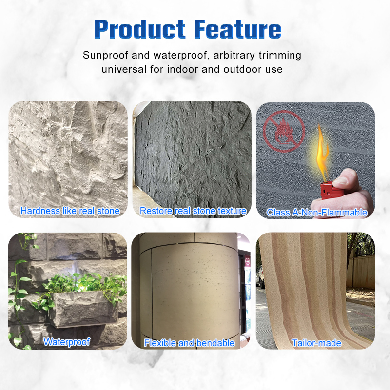 Natural Stones Veneer Manufacturer Clay Cladding Travertine Sheet Flexible Machine Tile Panels Thin Mcm Flexible Stone Veneer