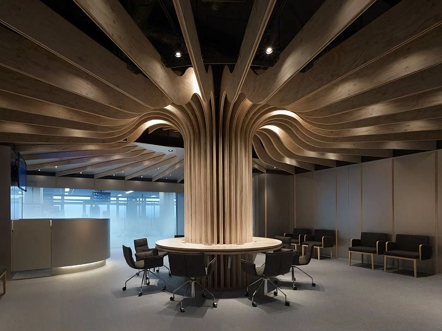 3D Round Art Aluminum Column Wall Facade Custom Metal Panel External Cladding