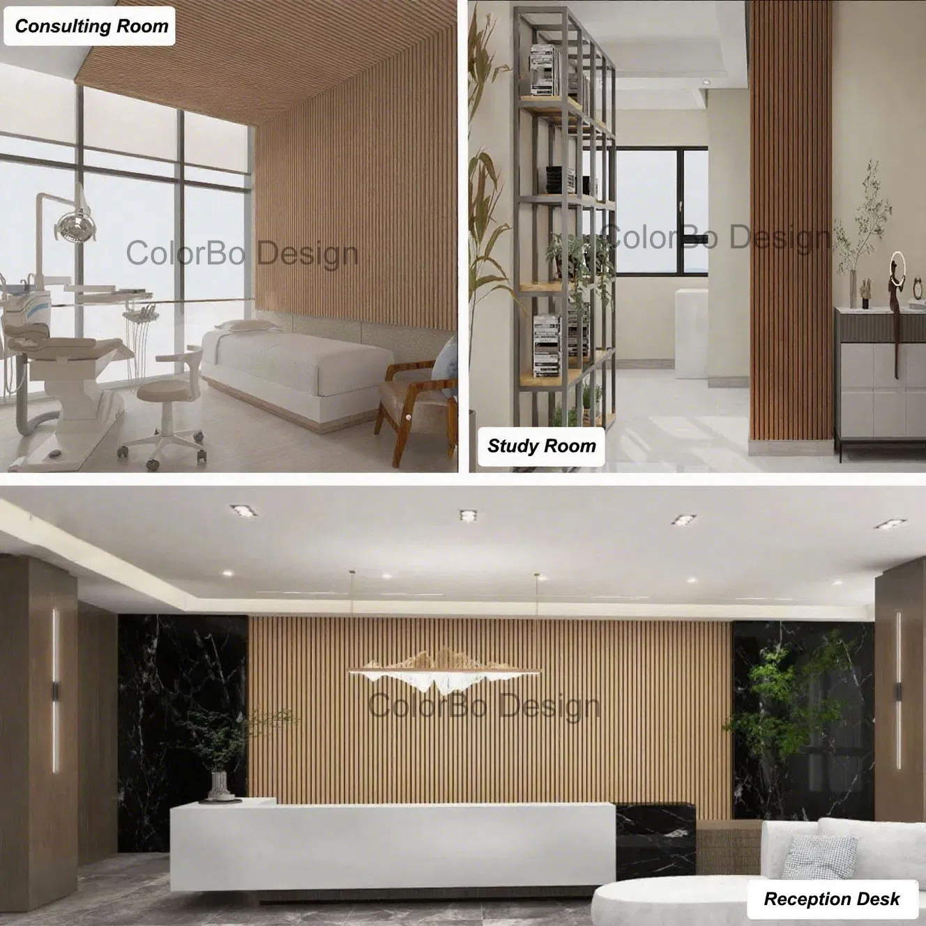 Premium Acoustic Modern Indoor 2400x320mm Wooden Slat Wall Panel