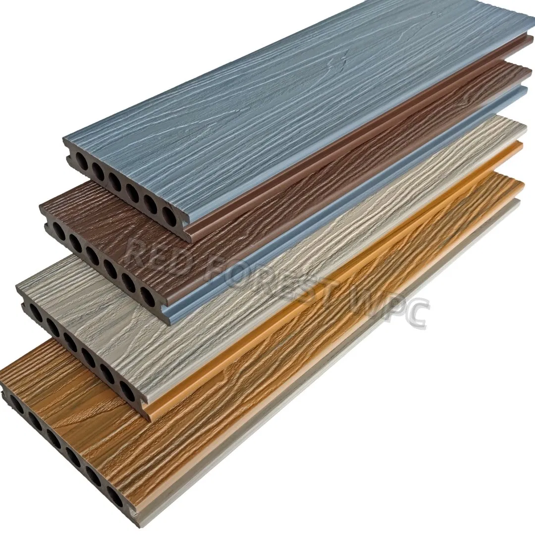 Double-Faced Eco-Friendly Second Generation Co-Extrusion 3D Wood Grain Wood Plastic Composite Panel Solid Waterproof Garden Terrace Outdoor WPC Flooring Decking
