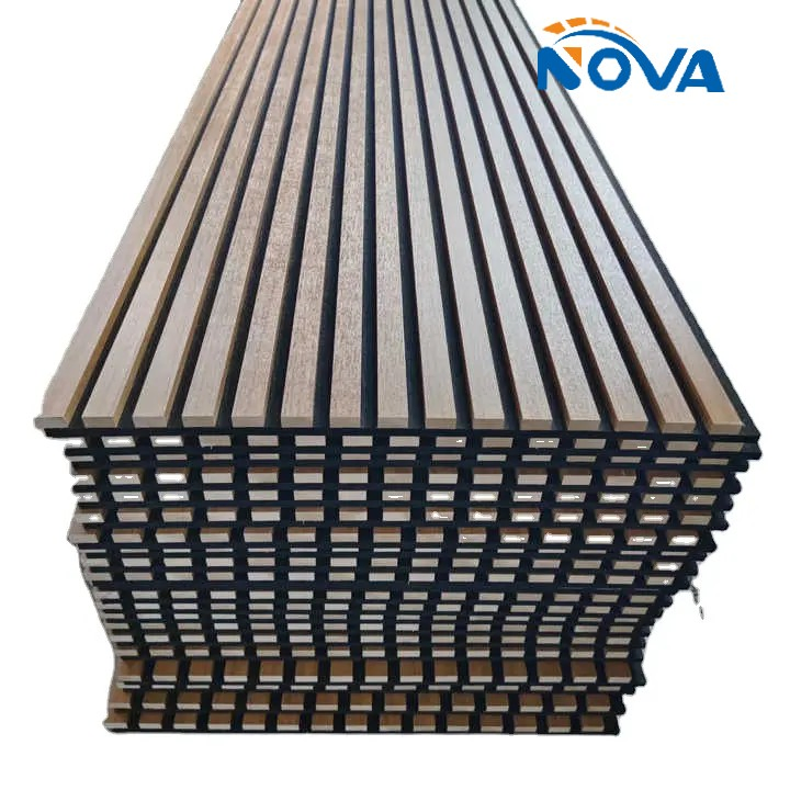 Sound Proof Eco-Friendly Slat Wall Acoustic Eco-Friendly Materials Surface Wooden Slat Acoustic Panels