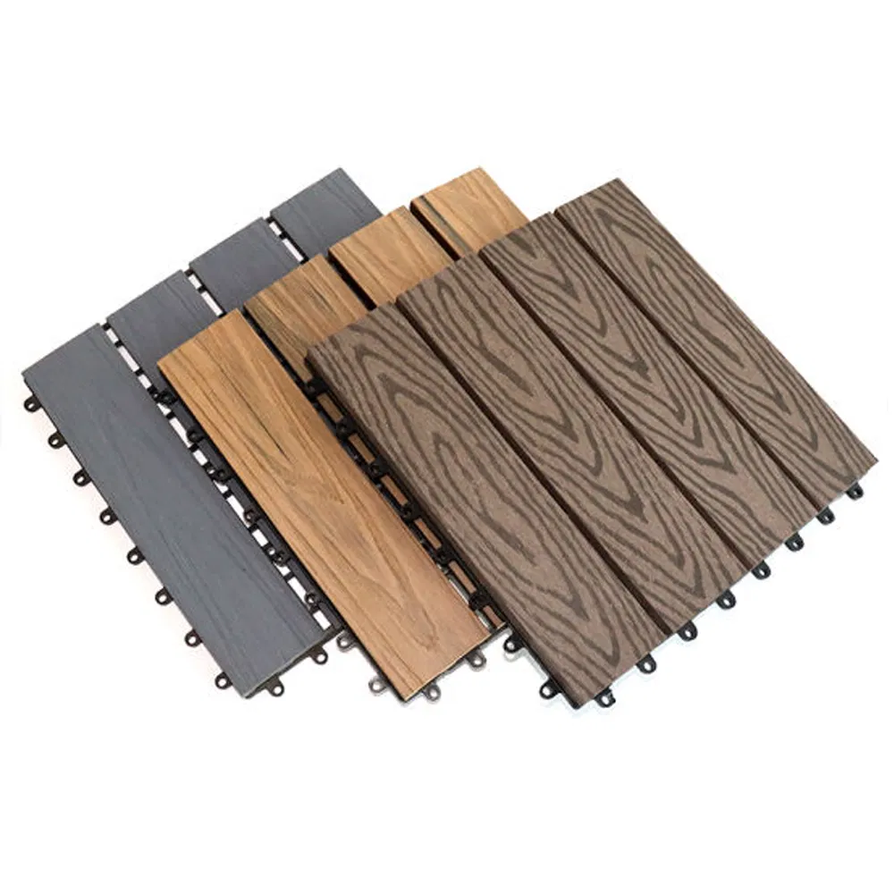 Sanding/ Embossing/ Brushing 22mm WPC Louver Composite Interlocking Tiles Decking