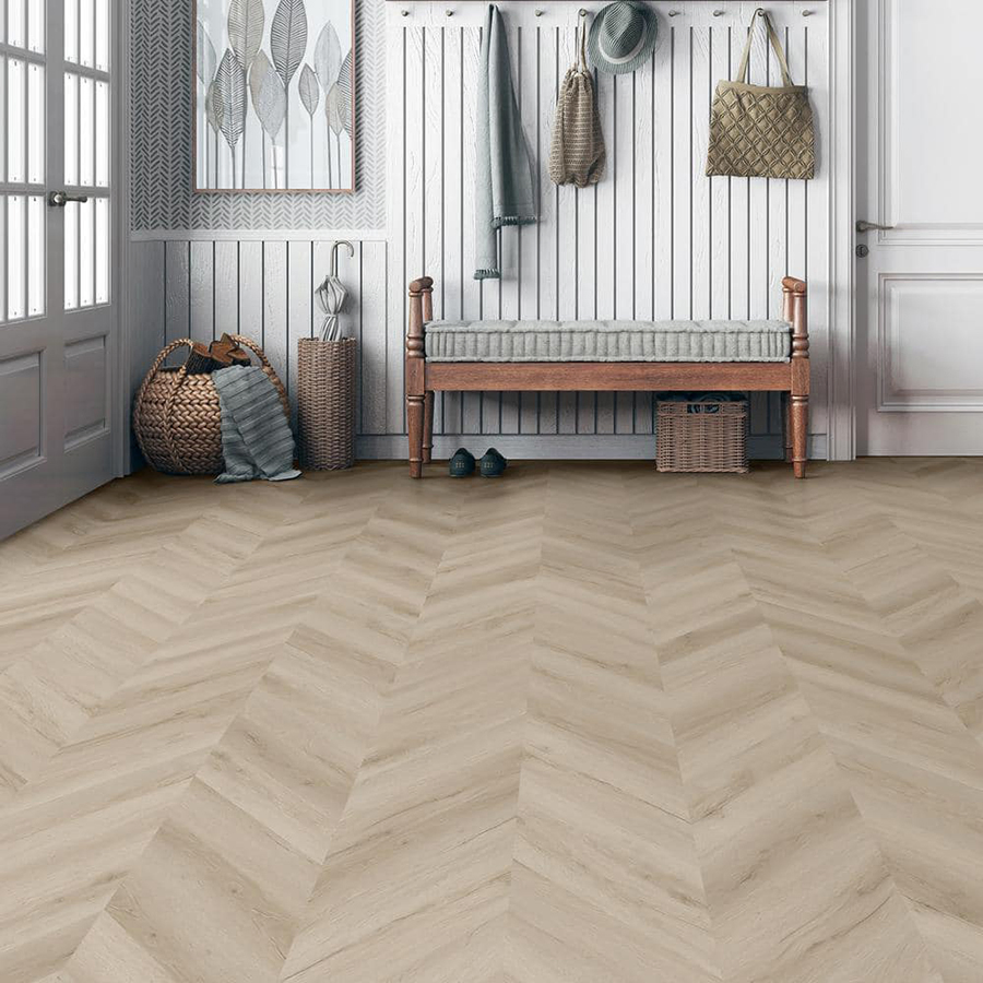 Impact Resistance Waterproof Construction Decoration Wood Plastic Fishbone Sterling Vinyl Environmental Protection Piso Spc Plank Flooring for Office/Hotel