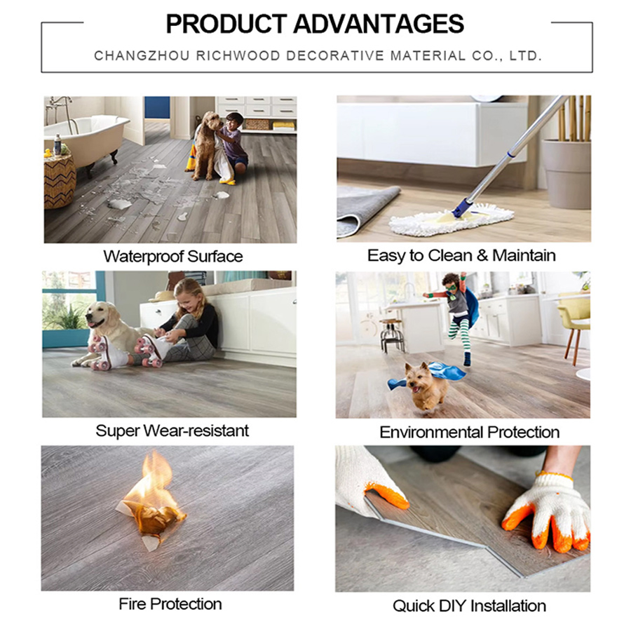 High-Quality Affordable Decoration Material Engineered Wood Floor Plastic Herringbone Parquet Collection PVC Vinyl Spc Plank Laminate Flooring for Office/Hotel