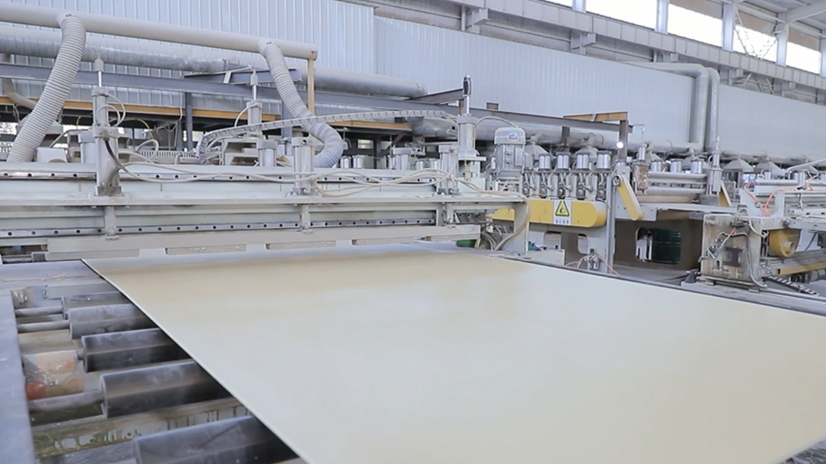 Interior wall panels in production showing quality manufacturing process