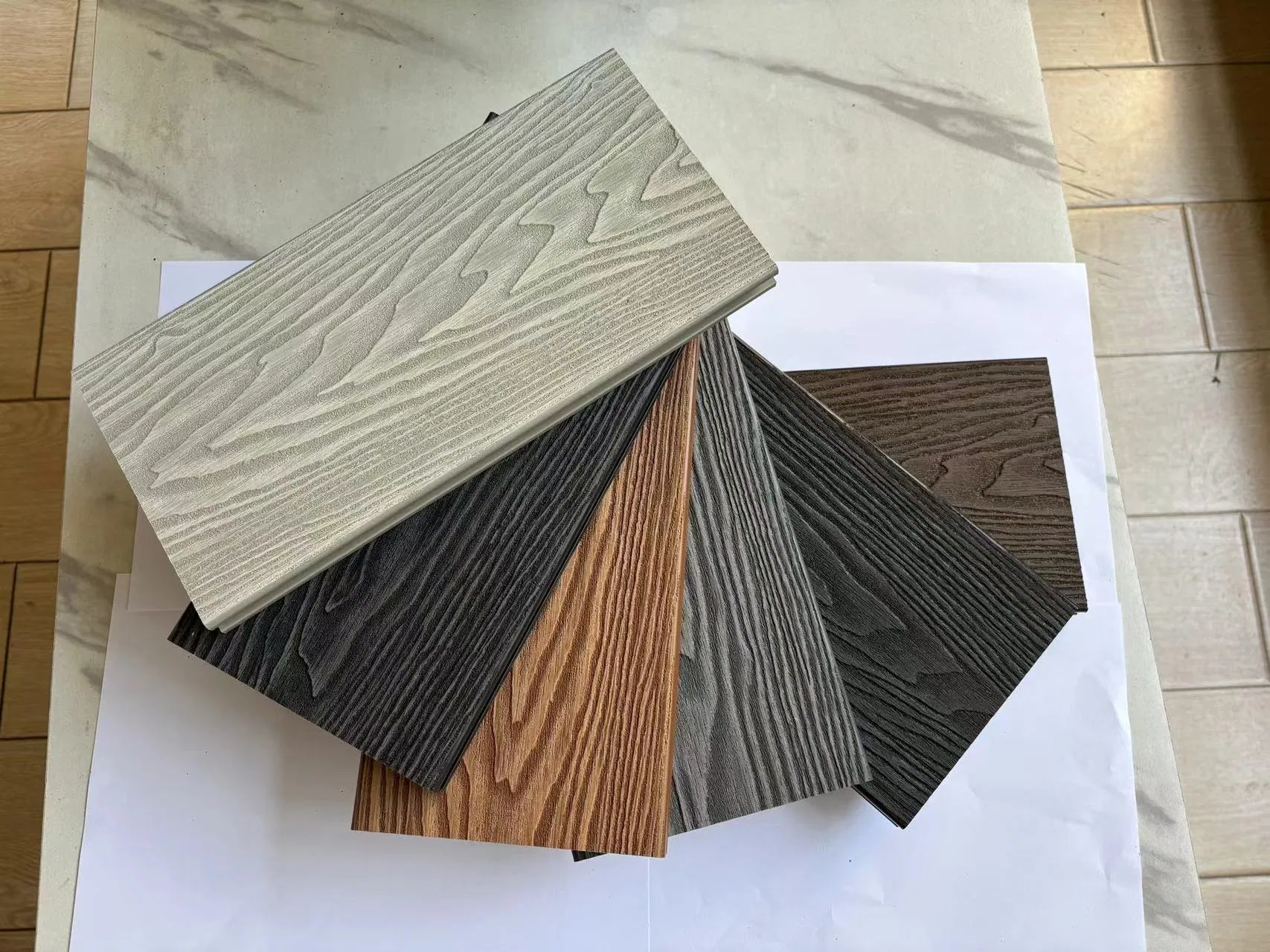 Ocox Hollow 3D Wood Grain WPC Wood Plastic Composite Embossed Decking