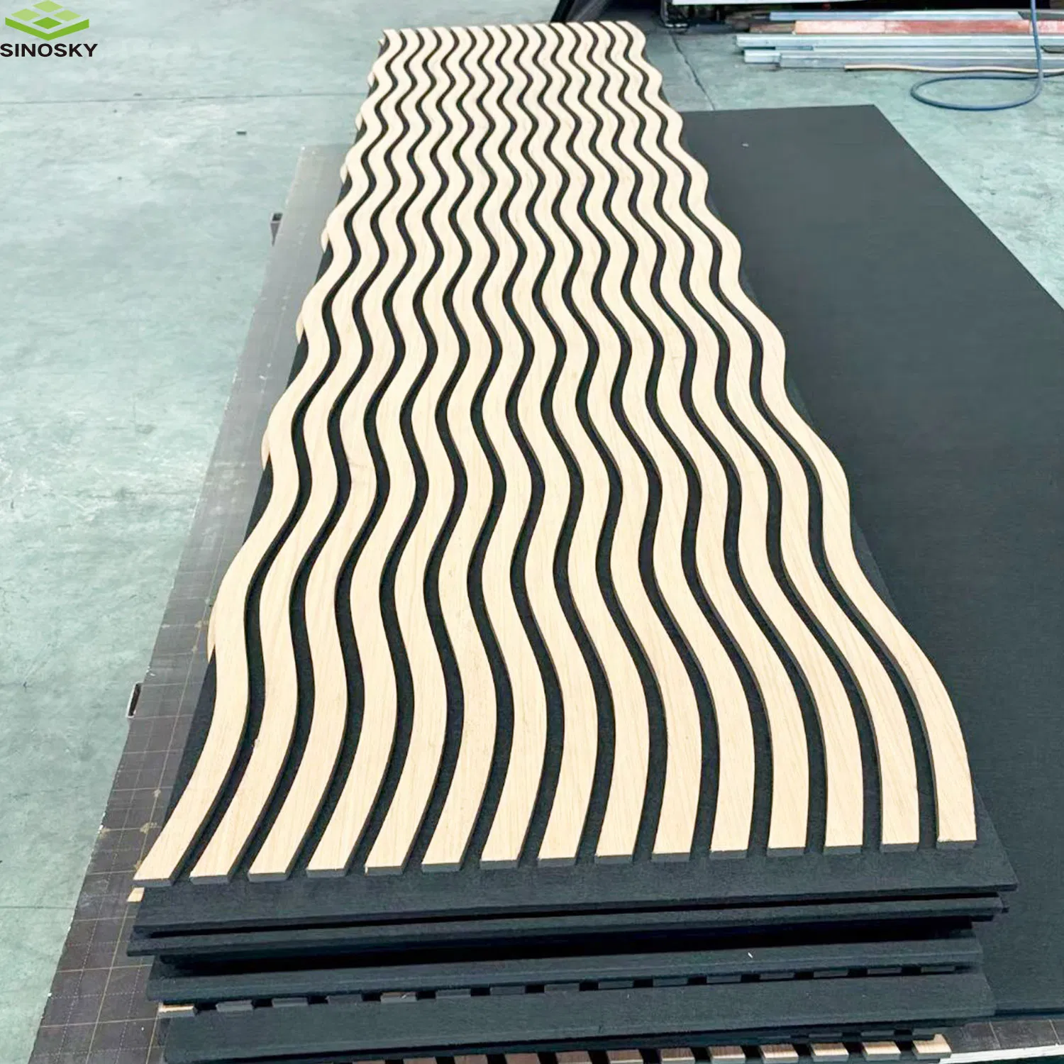 Durable Ribbon-Shaped Wood Veneer Acoustic Slat Wall Panels for Comfortable Home Design