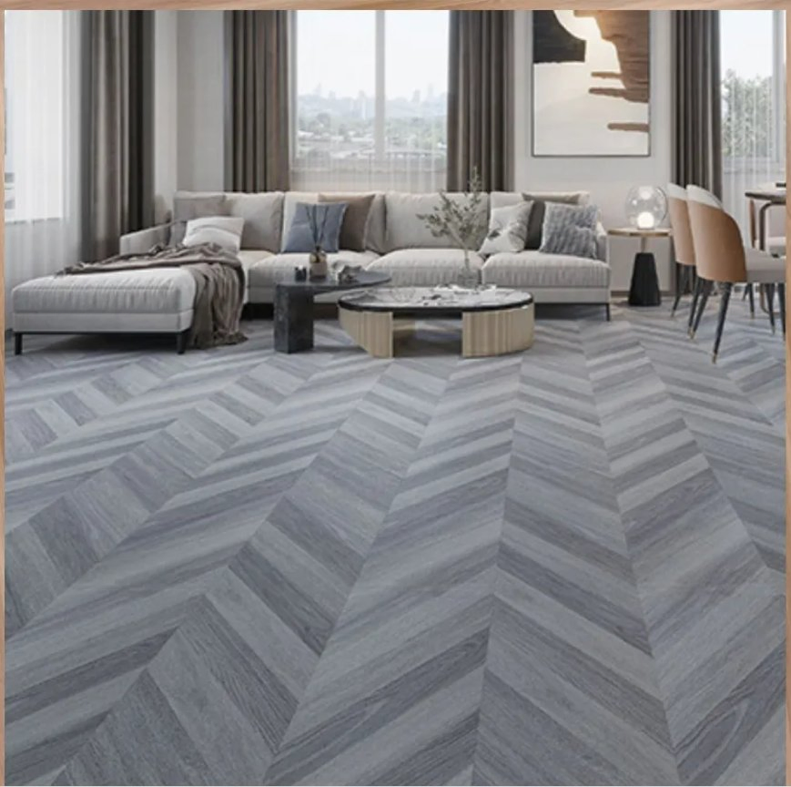 Shandong Luxury Vinyl Impact Resistance Waterproof Construction Decoration Wood Plastic Fishbone Sterling Vinyl Environmental Protection Piso Spc Plank Flooring