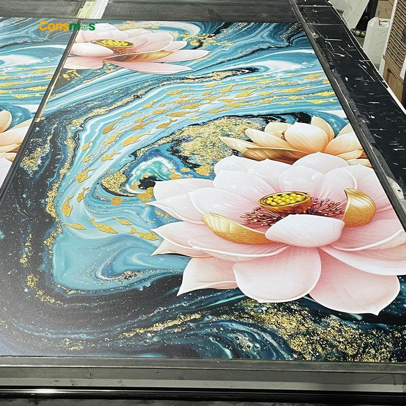 1220*2440mm High Gloss Flexible 3D UV Coating PVC Marble Sheet for Home Decor