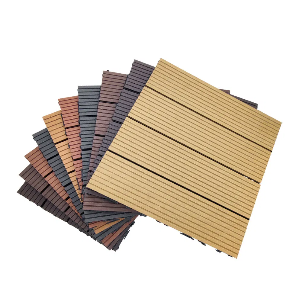 Interlocking Wood Plastic Composite DIY WPC Decking Tiles Board