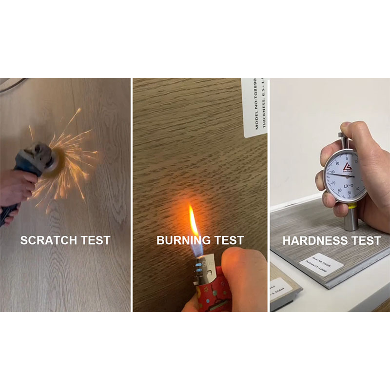 Nano Carbonized UV Coating Fire Proof 5''x25'' Herringbone Hotel Laminate Lock Spc Flooring