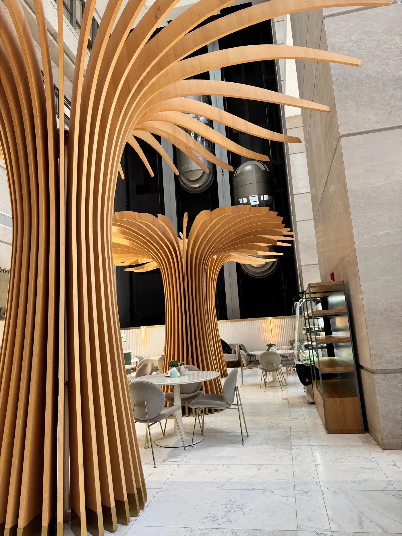 3D Round Art Aluminum Column Wall Facade Custom Metal Panel External Cladding