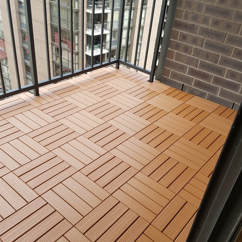 European Welcome Decoration Wood Grain WPC Wood Plastic Composite Walkway Decking Compositewpc Tiles Boards Deep Embossed Tile