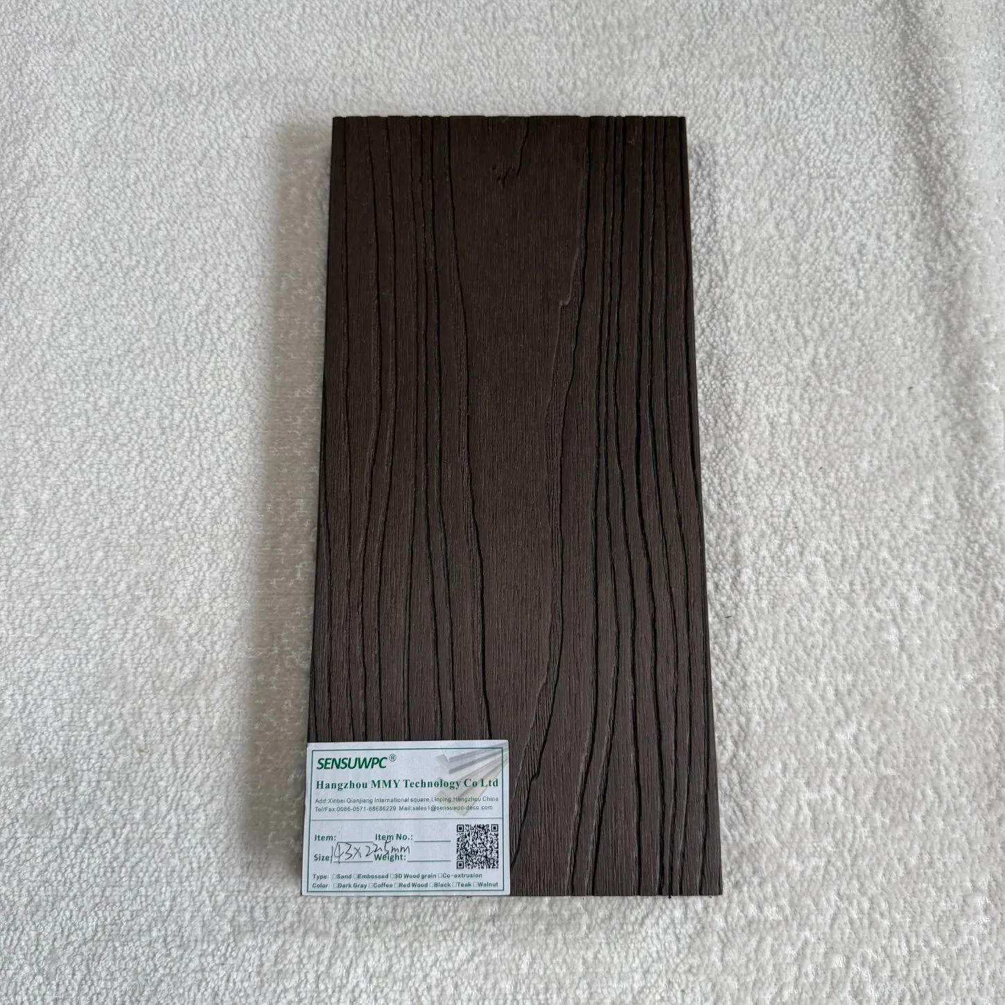 143X22.5mm Hollow Co-Extruded WPC Decking 3D Embossed Wood Grain Outdoor