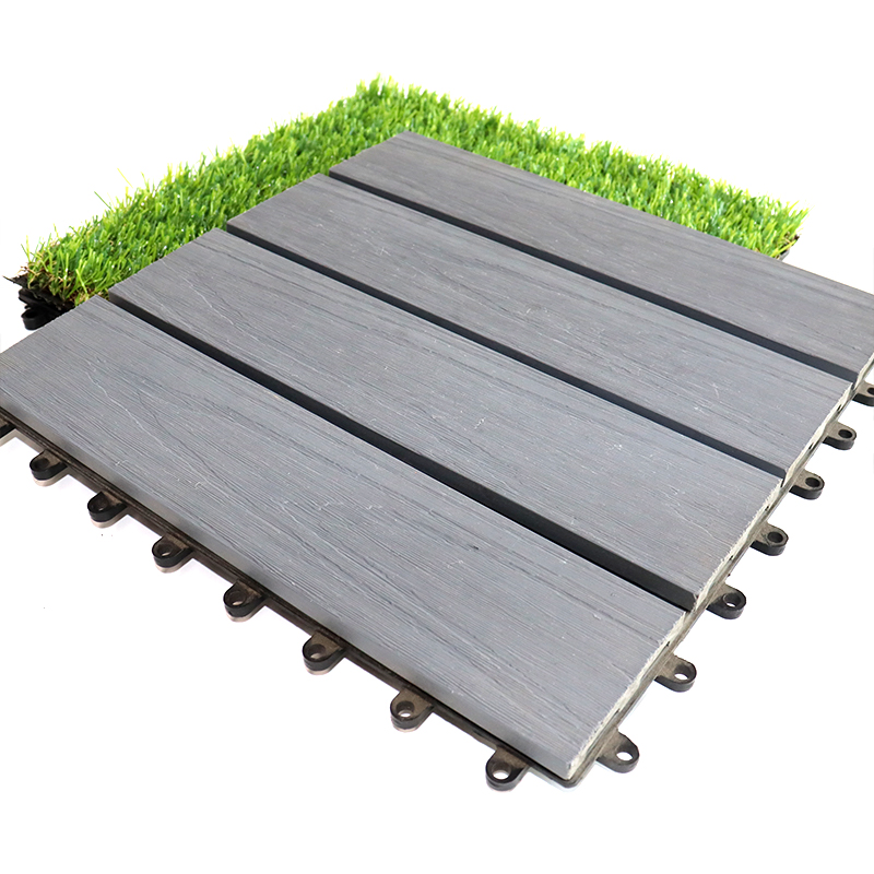 WPC Anti Slip Waterproof Swimpool Floor Tiles Wood Plastic Composite HDPE Interlocking DIY Outdoor WPC Floor Deck Tile