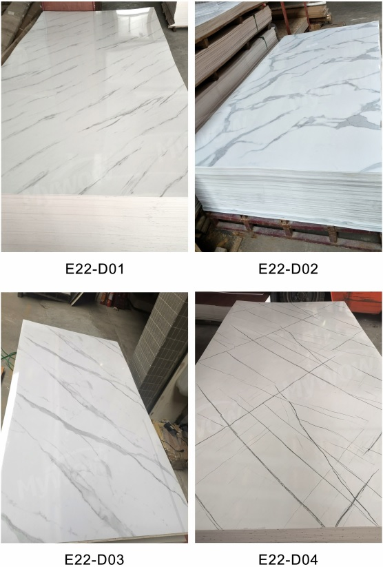 1220X2440mm Wholesale Price PVC Marble Sheet UV Coating Wall Panel Sheet