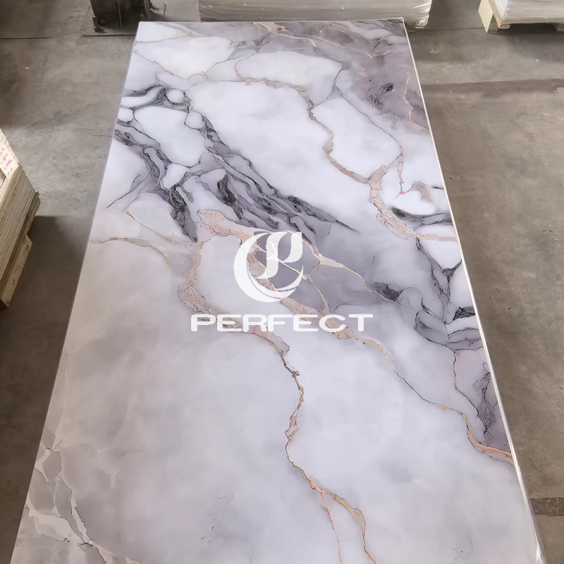 4*8 Feet UV Marble Sheet for Long Lasted Interior PVC Wall Panel Excellent Quality Classical Color and Design Decorative Customized PVC Marble Sheet