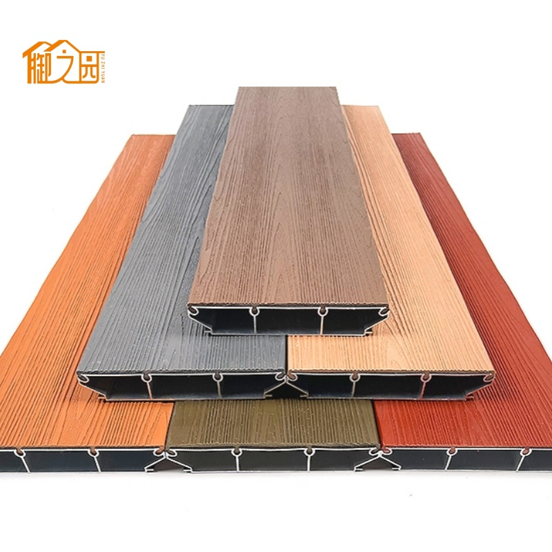 UV-Stable Exterior Solid Waterproof Aluminum Alloy Outdoor Floor High Strength WPC Wood Plastic Composite Decking of Double Colors