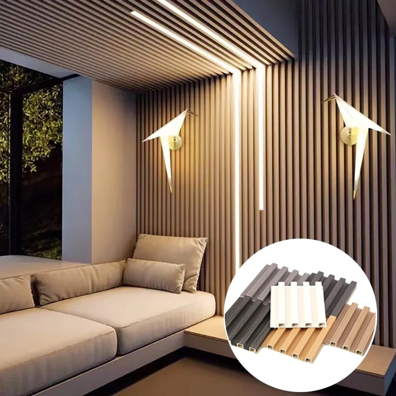 Slatted/Fluted Wall Panel Exterior Siding Co-Extrusion External WPC Cladding, 219*26mm Outdoor Wall Cladding