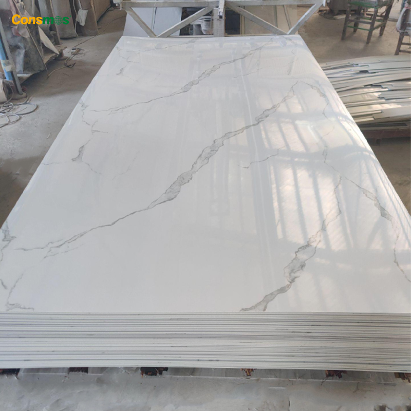 1220*2440mm High Gloss Flexible 3D UV Coating PVC Marble Sheet for Home Decor