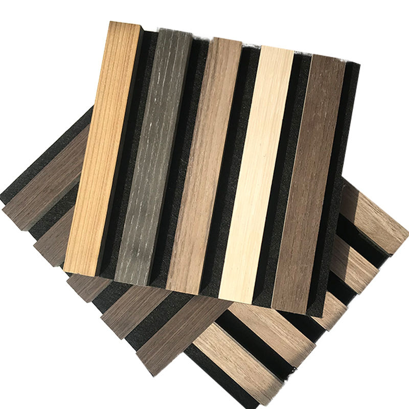 Natural Walnut OEM Sound Acoustic Slat Wall Panels for Hotel Natural Walnut