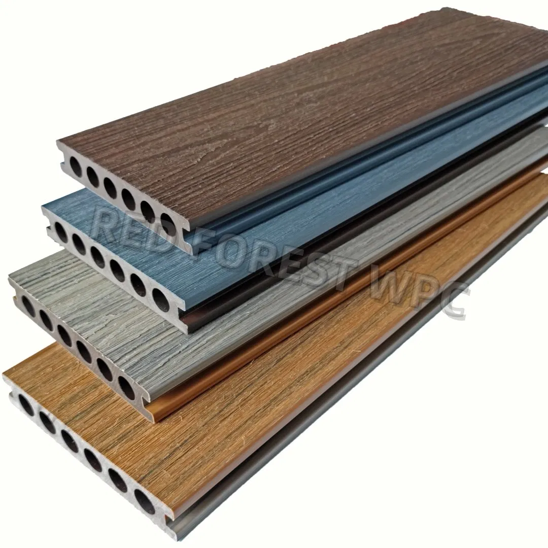 Double-Faced Eco-Friendly Second Generation Co-Extrusion 3D Wood Grain Wood Plastic Composite Panel Solid Waterproof Garden Terrace Outdoor WPC Flooring Decking