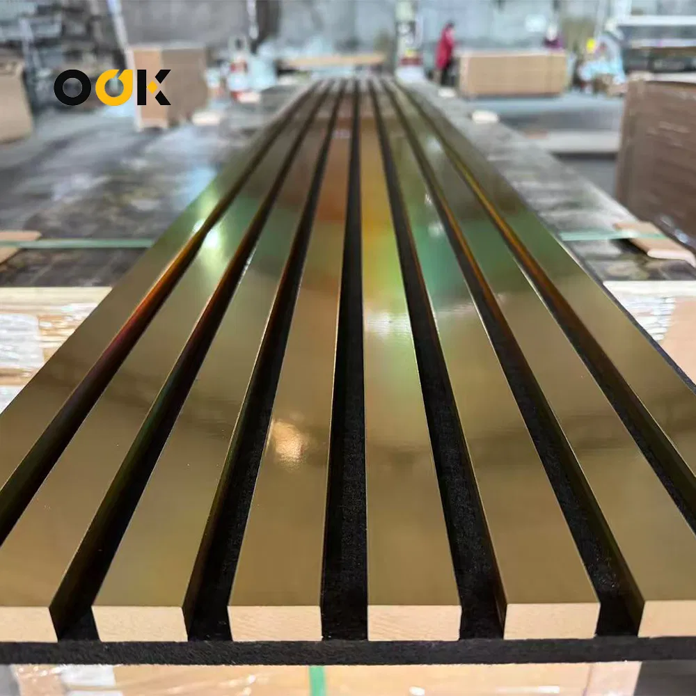 2026 MDF Acoustic Soundproof WPC 3D Slat Wall Panels Interior Decoration Sound-Absorbing Panels Factory Wholesale Price Polyester Fiber Decorative Akupanel