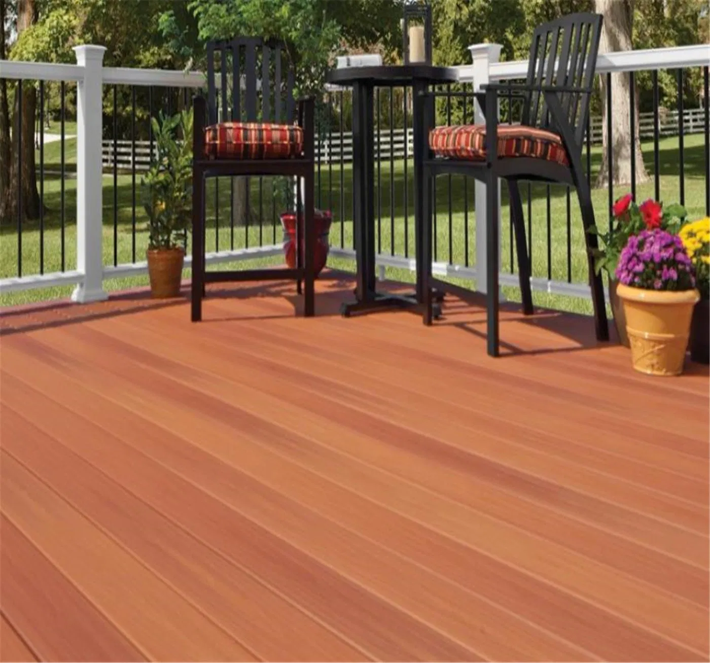 Hot Sale 147X23mm Outdoor Wood Composite WPC Hollow Home Decoration Decking
