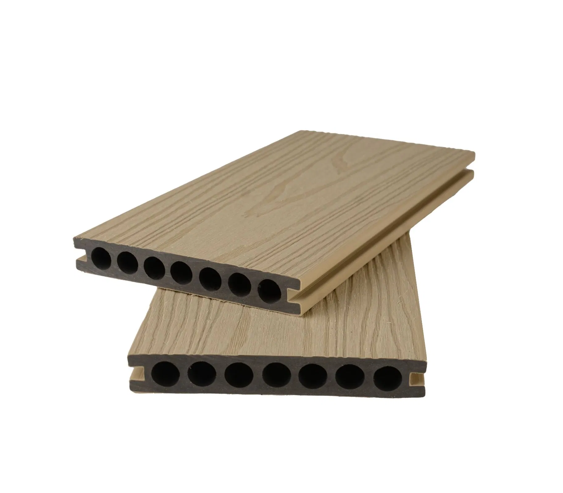 Yard Terrace Patio Flooring Wood Look Co-Extruded HDPE Hollow WPC Decking Composite Planks for Outdoor Use5.9"