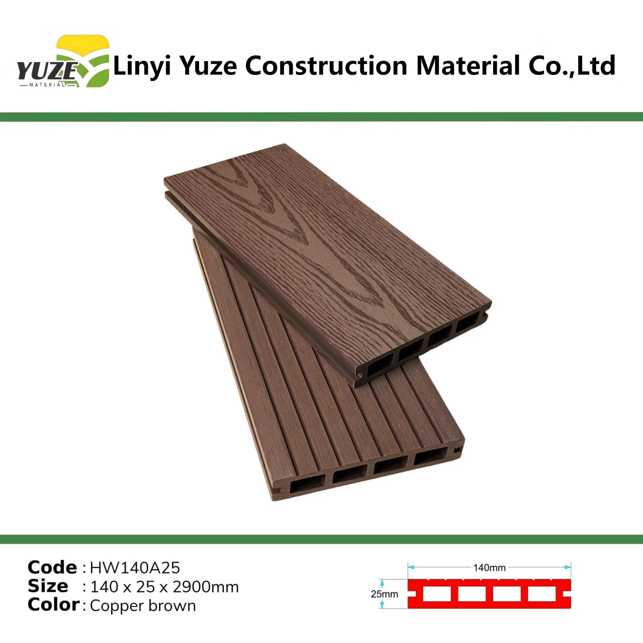 Solid WPC Decking with Strong Load Capacity for Public and Private Spaces