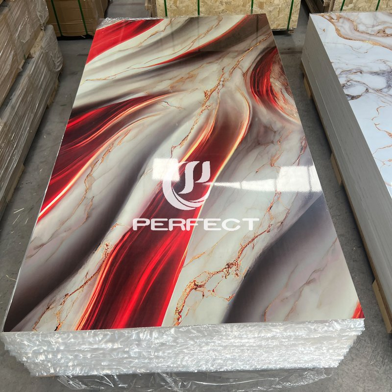 High Glossy Marble, Waterproof, Fireproof, Easy-to-Clean, Scratch-Resistant and Long-Lasting for Bathroom Walls and Wet Interior Spaces. PVC Marble Sheet