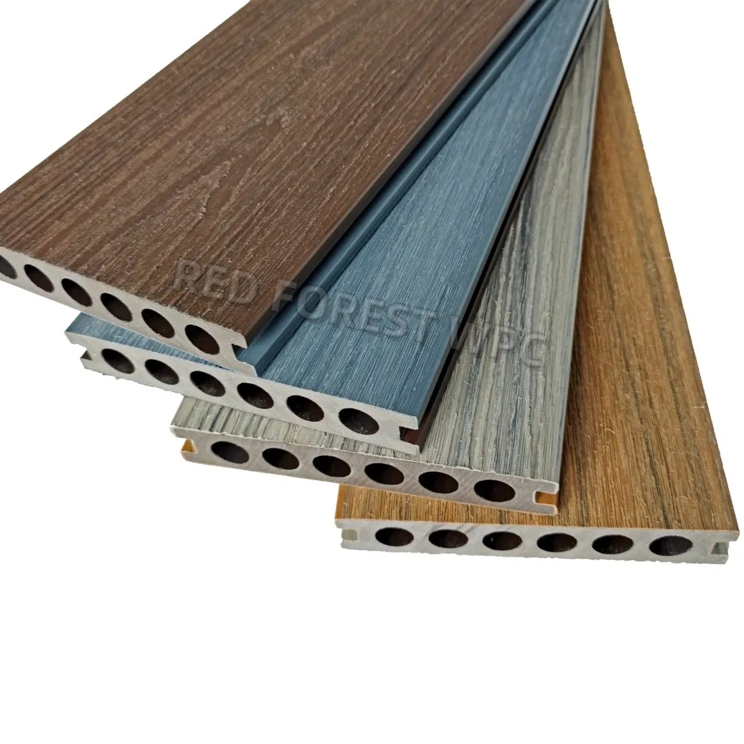 Double-Faced Eco-Friendly Second Generation Co-Extrusion 3D Wood Grain Wood Plastic Composite Panel Solid Waterproof Garden Terrace Outdoor WPC Flooring Decking