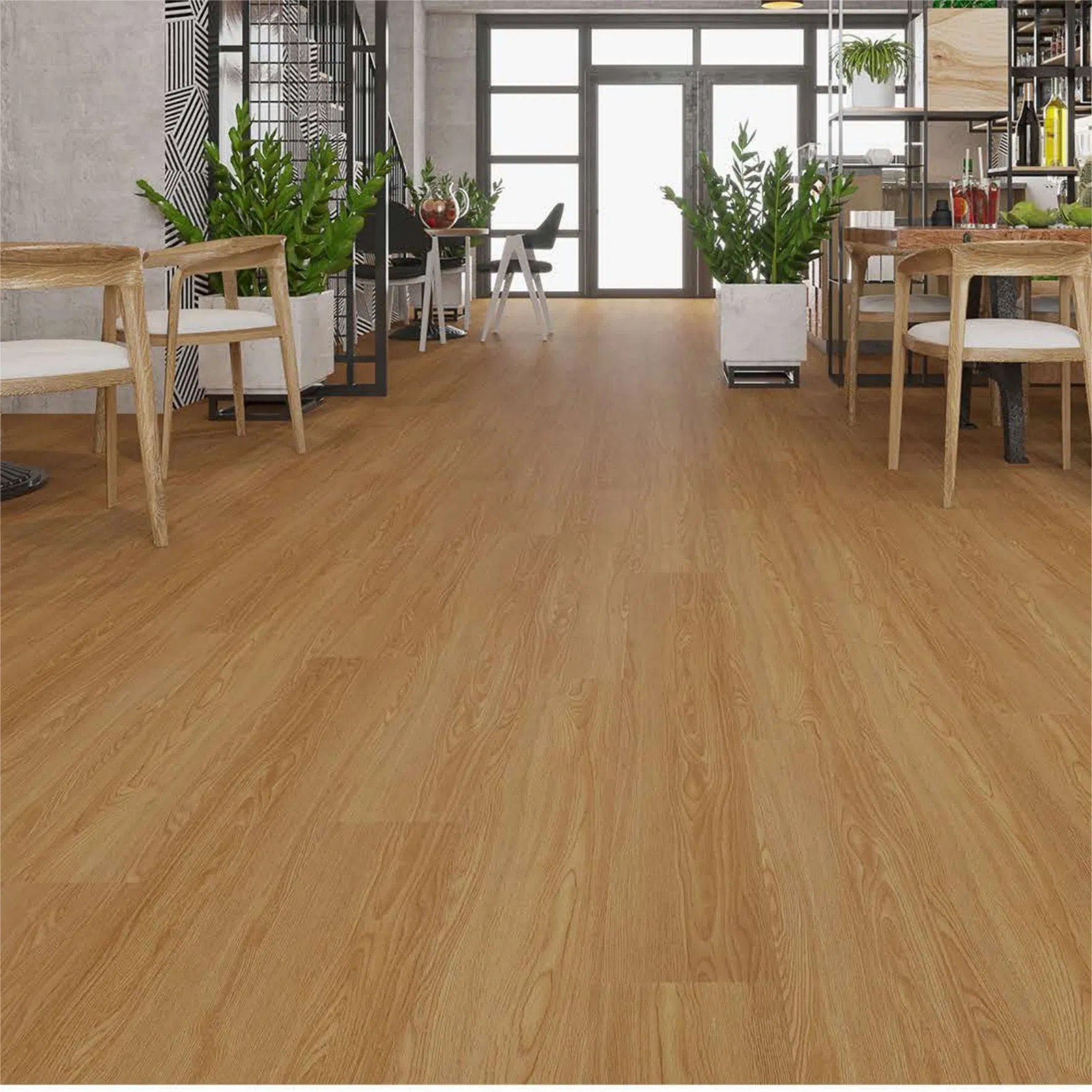 Manufacturer 4mm/5mm/6mm Commercial Use Modern Style Pad 1.5m EVA IXPE 100% Waterproof Unilin Click Herringbone Rigid Vinyl Plank Spc Flooring Click Vinyl Tile