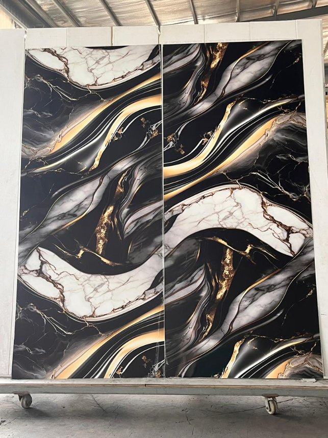 High Glossy Building Materials Waterproof Flat Indoor Wall Board PVC Marble Sheet