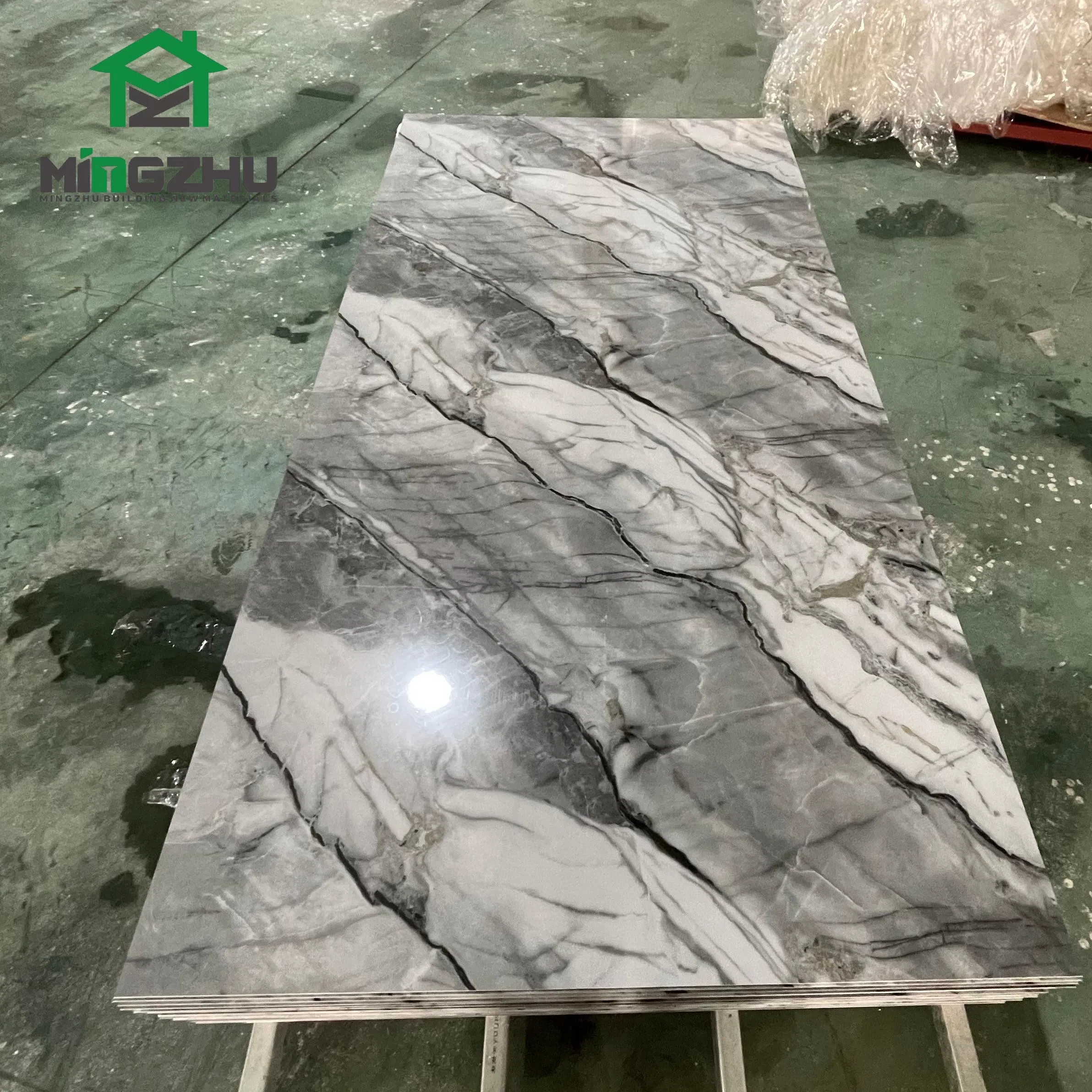 Low Maintenance UV Marble Sheet PVC Wall Panel for Apartment Renovation