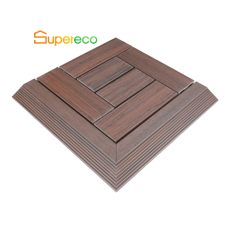 Eco WPC Wood Plastic Composite Flooring Decking Tiles Interlocking Decking Tiles