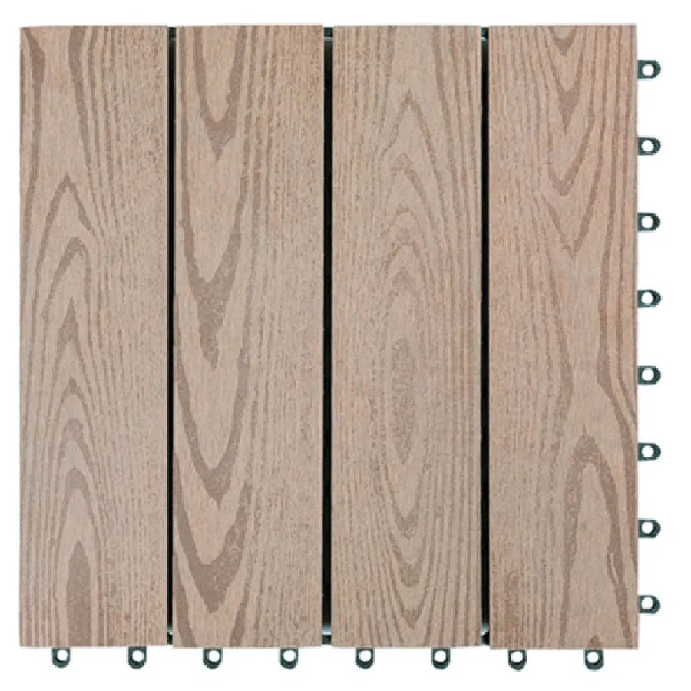 Interlocking Grids Low Maintenance WPC Louver Outdoor Wooden Deck Tiles