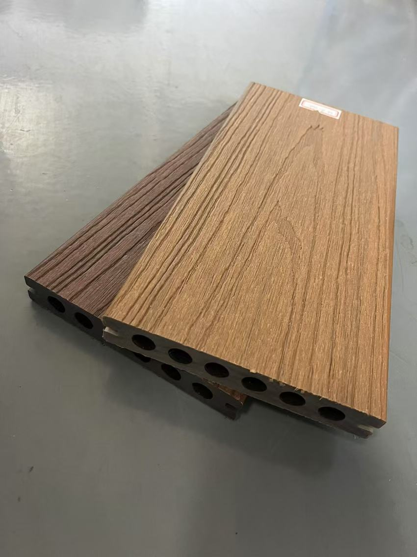 WPC Co-Extrusion Hollow Decking Swimming Pool/Timber/Floor Wood Plastic Composite /WPC Grain Outdoor Deck Eco-Friendly