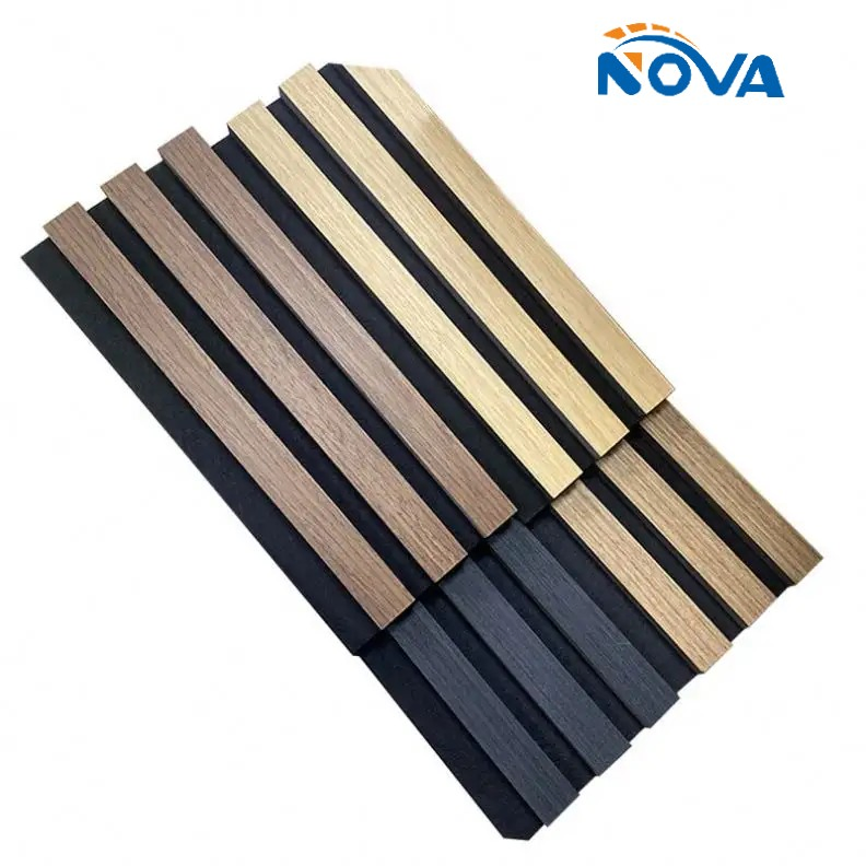 Sound Proof Eco-Friendly Slat Wall Acoustic Eco-Friendly Materials Surface Wooden Slat Acoustic Panels