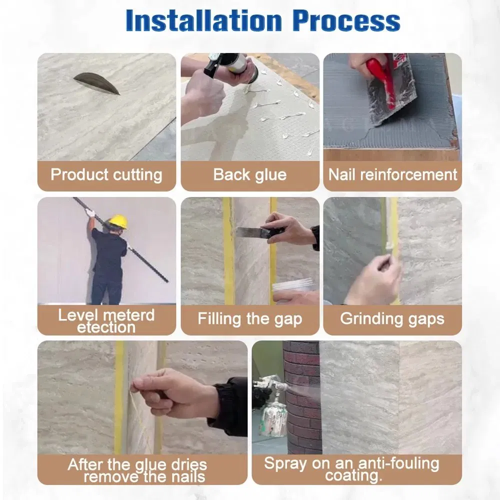 Natural Stone Flexible Clay Brick Wall Tile Veneer Natural Stone Column Pillar Mcm Travertine Tiles of House Exterior