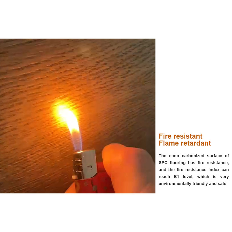 Nano Carbonized UV Coating Fire Proof 5''x25'' Herringbone Hotel Laminate Lock Spc Flooring