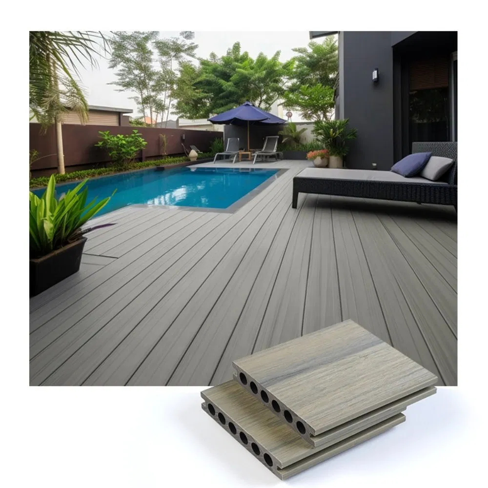 UV-Stable Exterior Solid Waterproof Wooden High Strength CE Certified WPC Wood Plastic Composite Decking of Double Colors