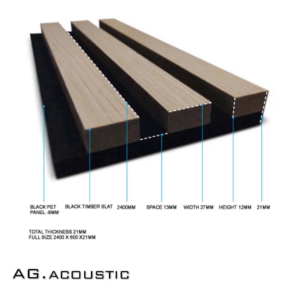 AG. Acoustic Pet Sheet Composite MDF Board Acoustic Slat Wall Panel