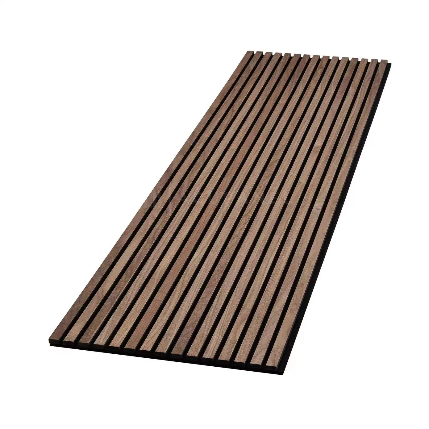 3D Soundproofing Wooden Slats Wall Covering MDF Wood Veneer Pet Acoustic Panel