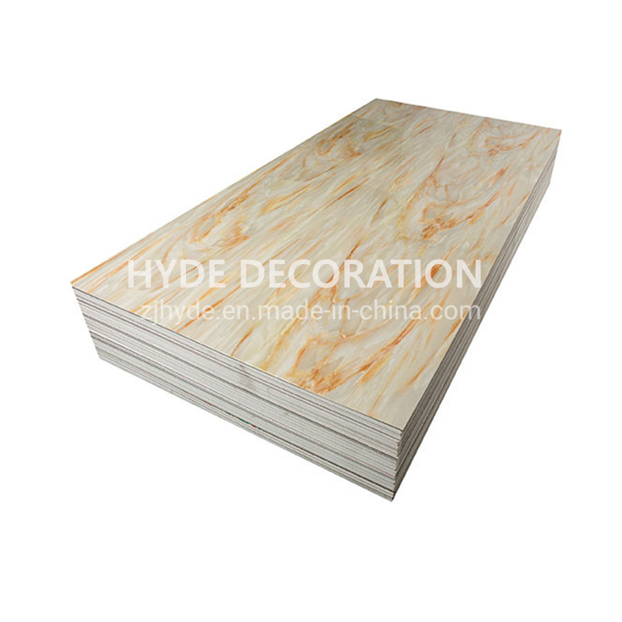 1.22X2.44m Thickness 3mm Interior Decoration Wall Panel 3D Waterproof High Glossy UV Coating PVC Marble Sheet for United Arab Emirates Oman Saudi Arabia